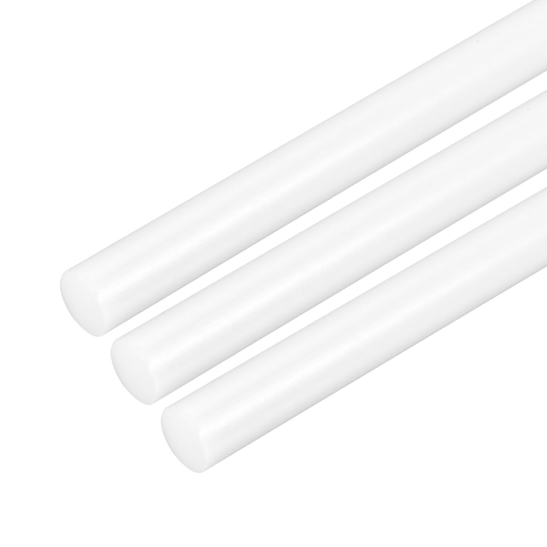 uxcell Uxcell Plastic Round Rod,12.5mm Dia 50cm White Engineering Plastic Round Bar 3pcs