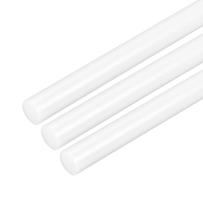 Harfington Uxcell Plastic Round Rod,12.5mm Dia 50cm White Engineering Plastic Round Bar 3pcs