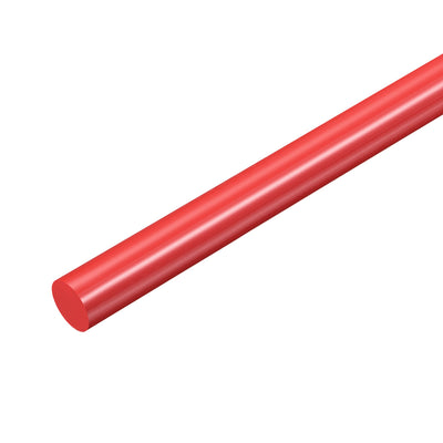 Harfington Uxcell Plastic Round Rod,12mm Dia 50cm Red Engineering Plastic Round Bar