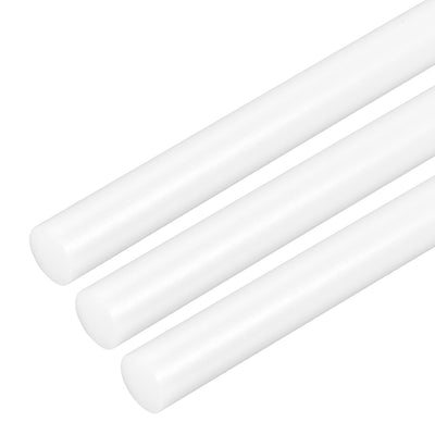 Harfington Uxcell Plastic Round Rod,15mm Dia 50cm White Engineering Plastic Round Bar 3pcs