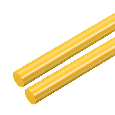 Harfington Uxcell Plastic Round Rod,15mm Dia 50cm Yellow Engineering Plastic Round Bar 2pcs
