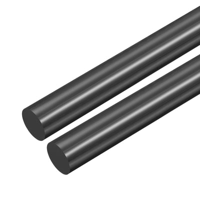 uxcell Uxcell Plastic Round Rod,21mm Dia 50cm Black Engineering Plastic Round Bar 2pcs