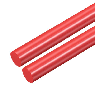 Harfington Uxcell Plastic Round Rod,20.5mm Dia 50cm Red Engineering Plastic Round Bar 2pcs