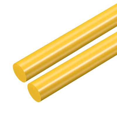 Harfington Uxcell Plastic Round Rod,20.5mm Dia 50cm Yellow Engineering Plastic Round Bar 2pcs
