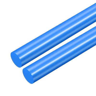Harfington Uxcell Plastic Round Rod,20.5mm Dia 50cm Blue Engineering Plastic Round Bar 2pcs