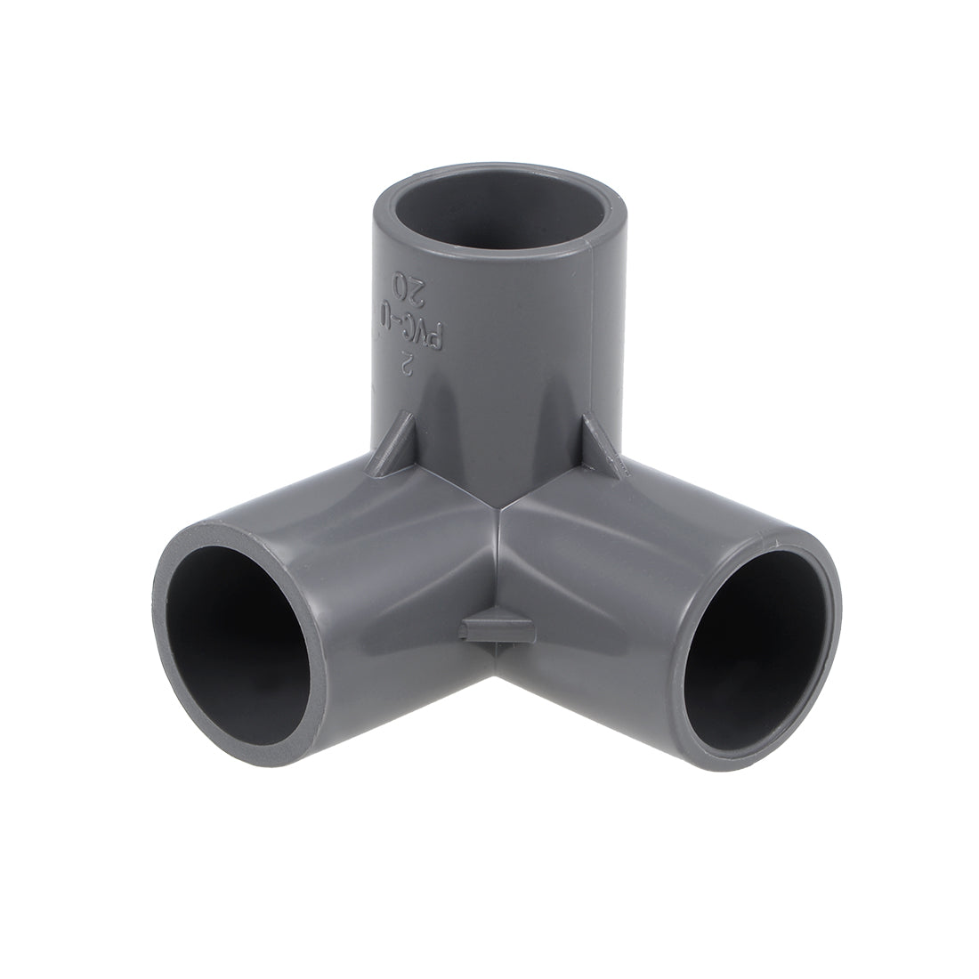 uxcell Uxcell 3-Way Elbow Metric PVC Fitting, 20mm Socket, Tee Corner Fittings Gray 10 Pcs