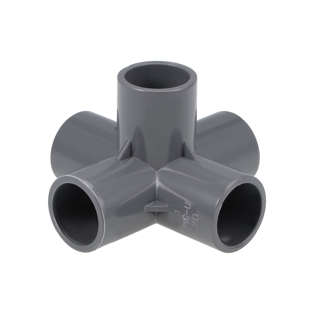 uxcell Uxcell 5 Way 20mm Tee Metric PVC Fitting Elbow - PVC Furniture Elbow Fittings Gray 2Pcs