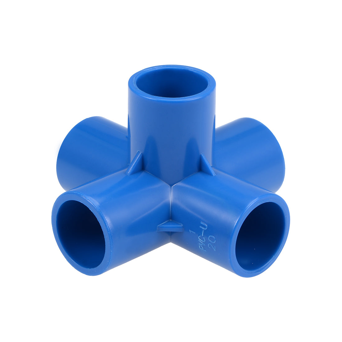 uxcell Uxcell 5 Way 20mm Tee Metric PVC Fitting Elbow - PVC Furniture Elbow Fittings Blue 5Pcs