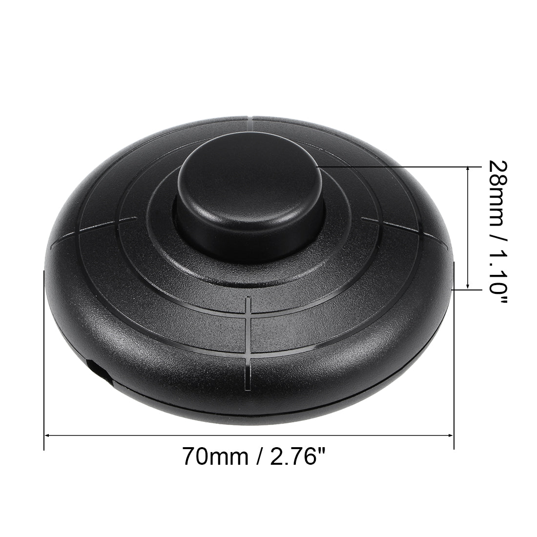 Uxcell Uxcell Pedal Push Button Switch, Round Lamp Lights Foot Control Momentary Footswitch Black, Momentary