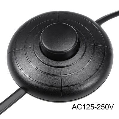Harfington Uxcell Inline Foot Pedal Push Button Switch, Round Lamp Light Foot Control ON/Off Latching Footswitch with 3.6M Wire Plug Black