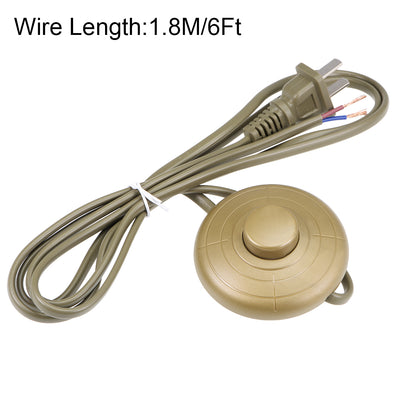 Harfington Uxcell Inline Foot Pedal Push Button Switch, Round Lamp Foot Control  Latching Footswitch with Wire Plug