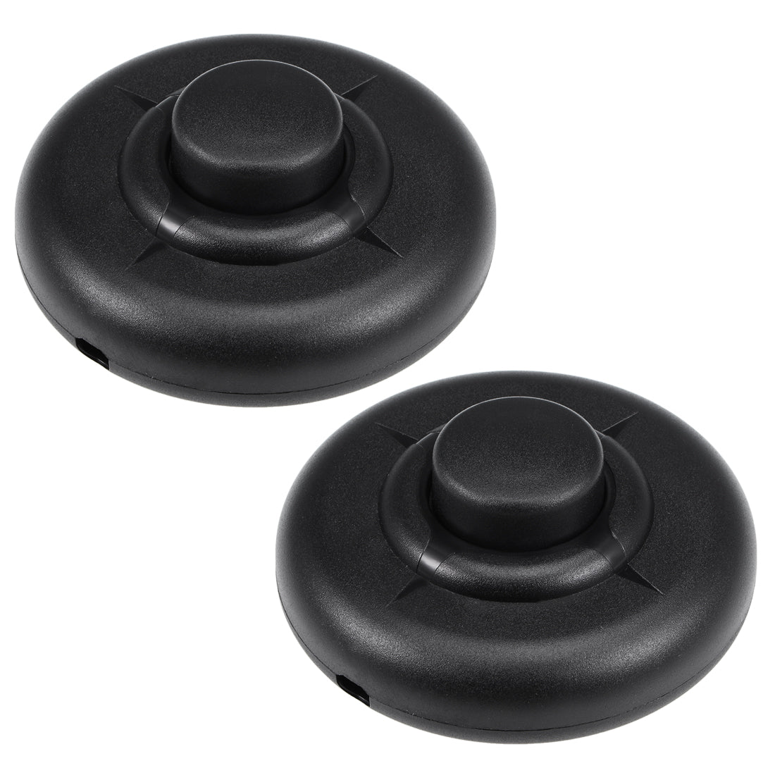 uxcell Uxcell Inline Foot Pedal Push Button Switch, Round Lamp Lights Foot Control ON/Off Latching Footswitch Black 2Pcs