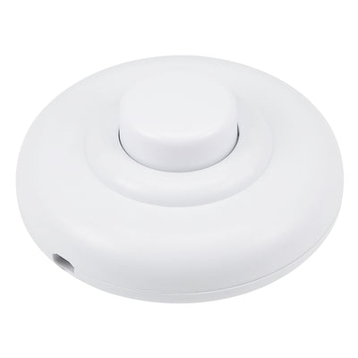 Harfington Uxcell Inline Foot Pedal Push Button Switch, Round Lamp Lights Foot Control ON/Off Latching Footswitch White