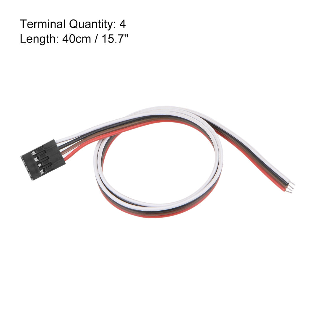 uxcell Uxcell Breadboard Jumper Wires 4-Pin 40cm Female to Tined Tip Cable for Arduino
