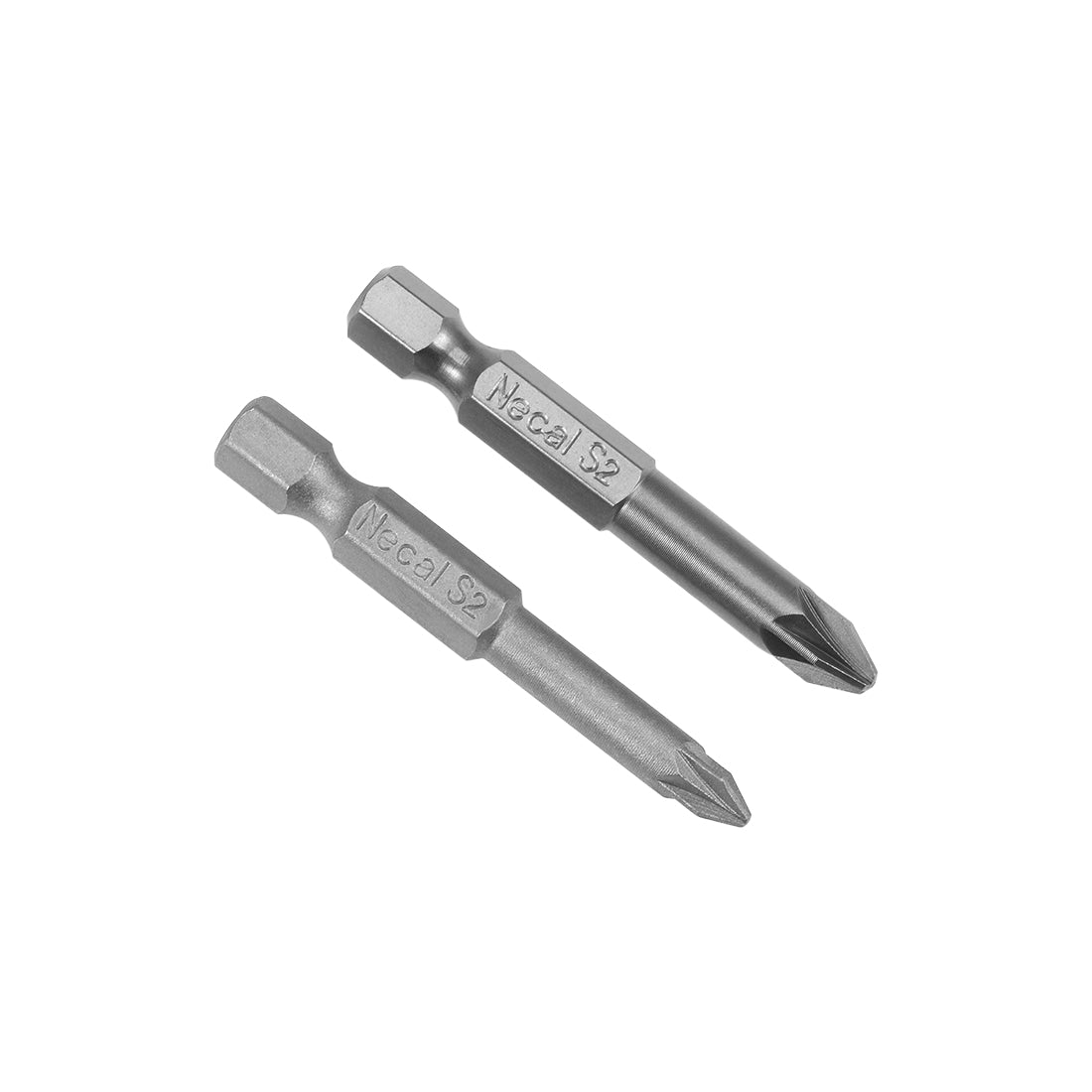 uxcell Uxcell 1/4-Inch Hex Shank Magnetic #1 #2 Pozi Screwdriver Bit 50mm Length 2pcs