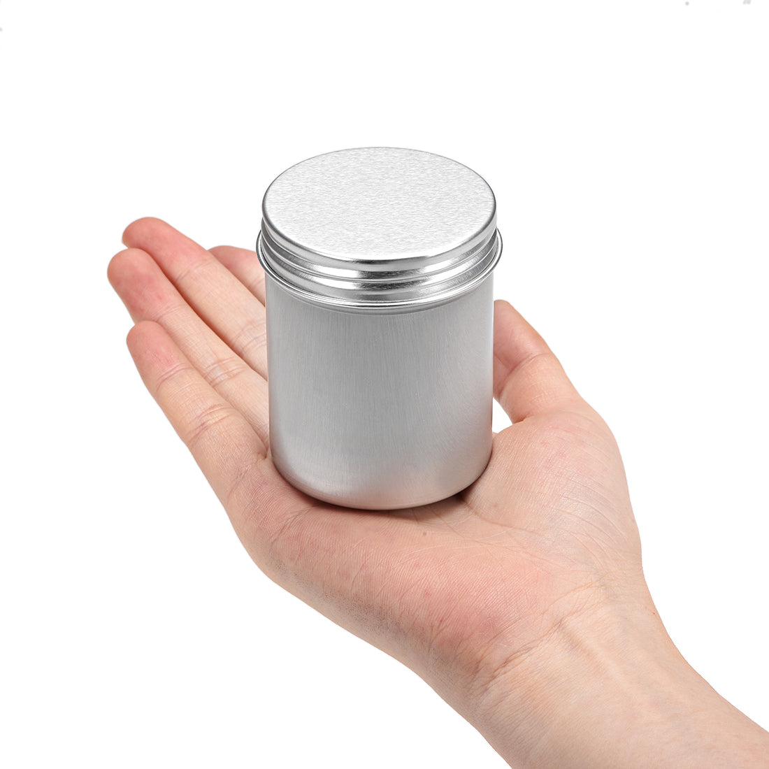 uxcell Uxcell 4.4oz Round Aluminum Cans Tin Can Screw Top Metal Lid Containers 130ml, 6pcs