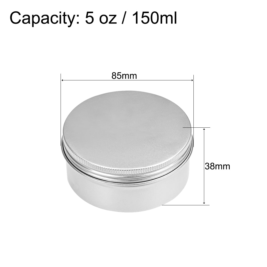 uxcell Uxcell 5oz Round Aluminum Cans Tin Can Screw Top Metal Lid Containers 150ml, 1pcs