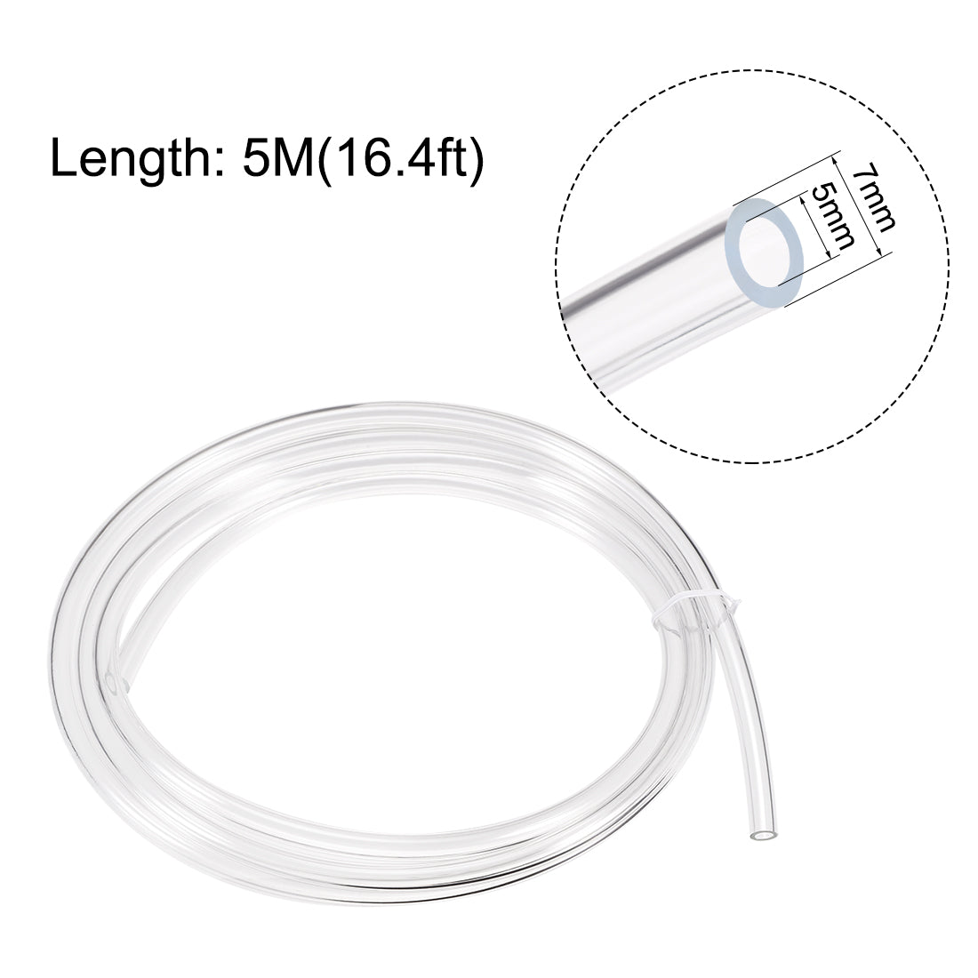 uxcell Uxcell PVC Vinyl Tubing Plastic Flexible Water Pipe