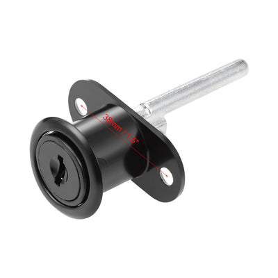 Harfington Uxcell Drawer Lock 19mm Cylinder Diameter for Desk Cabinet Locker Showcase Black