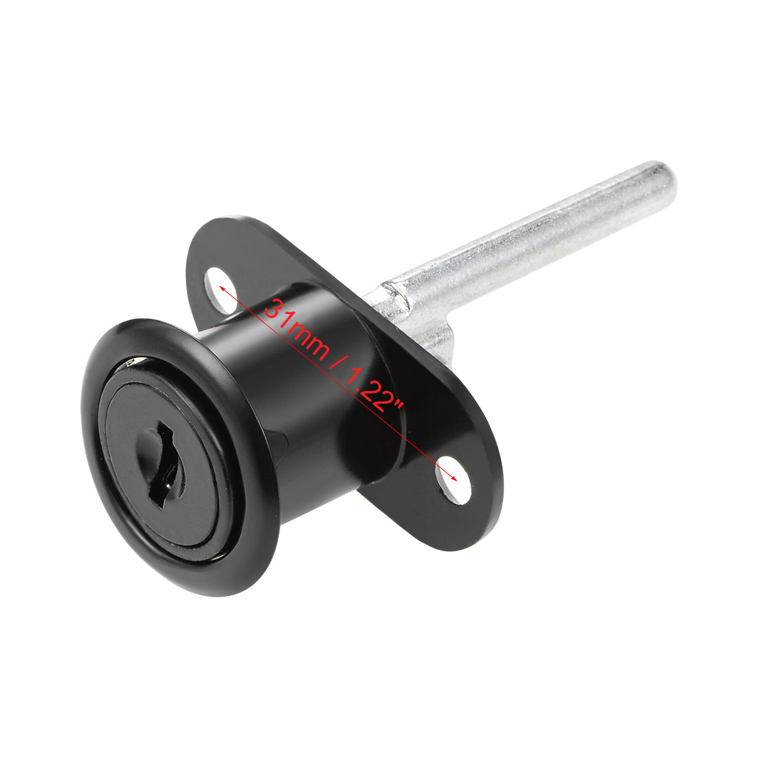 uxcell Uxcell Drawer Lock 19mm Cylinder Diameter for Desk Cabinet Locker Showcase Black 2Pcs