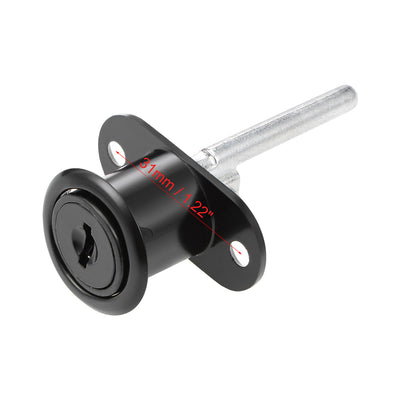 Harfington Uxcell Drawer Lock 19mm Cylinder Diameter for Desk Cabinet Locker Showcase Black 2Pcs