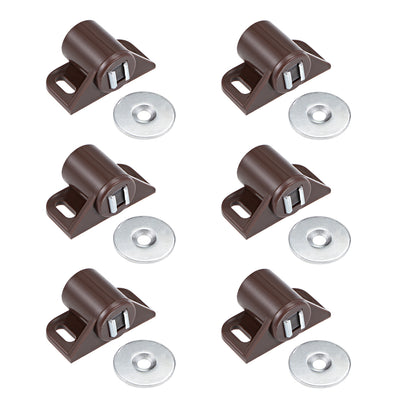 Harfington Uxcell Magnetic Latches Catch Cabinet Door Magnet Latch for Cupboard Closet Brown 6pcs