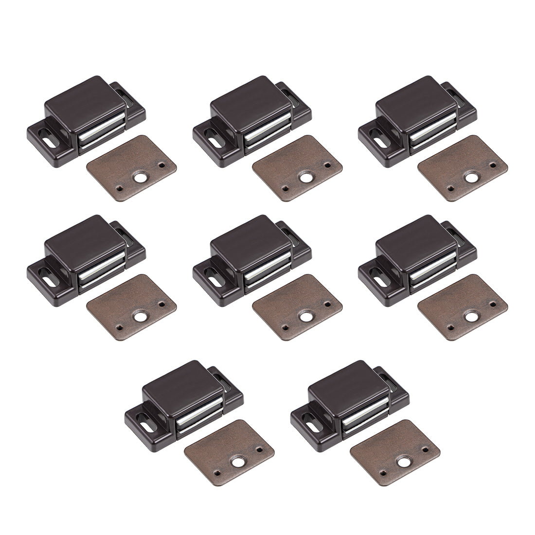 uxcell Uxcell Magnetic Cabinet Door Latches Catch 1.6" Length for Cupboard Closet Brown 8pcs