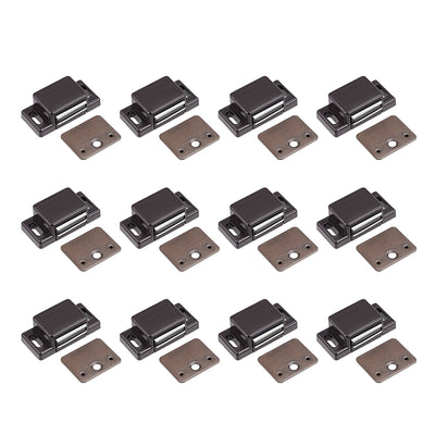 Harfington Uxcell Magnetic Cabinet Door Latches Catch 1.6" Length for Cupboard Closet Brown 12pcs