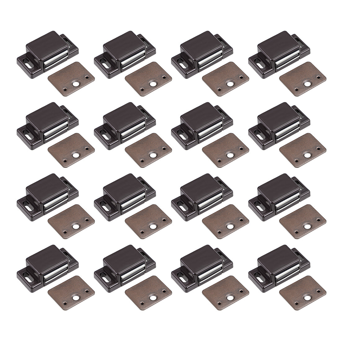 uxcell Uxcell Magnetic Cabinet Door Latches Catch 1.6" Length for Cupboard Closet Brown 16pcs