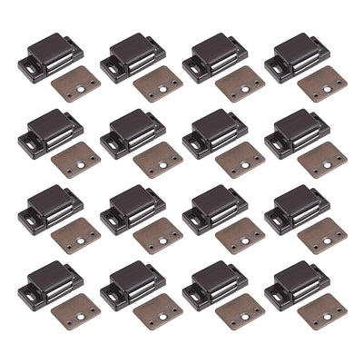 Harfington Uxcell Magnetic Cabinet Door Latches Catch 1.6" Length for Cupboard Closet Brown 16pcs