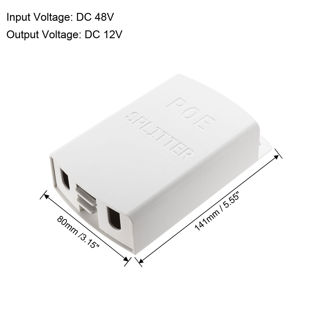 uxcell Uxcell POE Splitter 12V Output Dustproof Junction Box Power Over Ethernet Splitter Adapter White with 5.5x2.1mm DC Connector