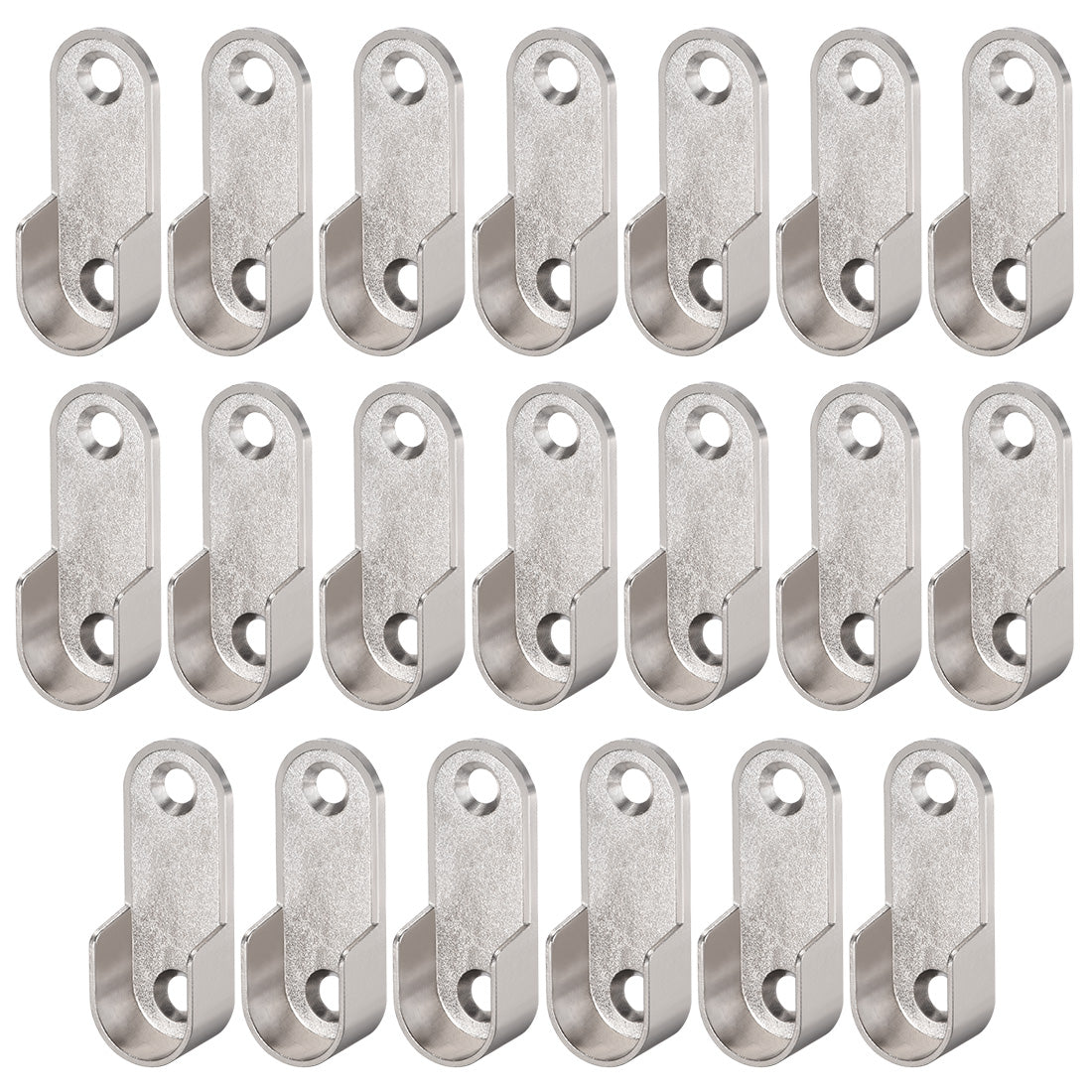 uxcell Uxcell Zinc Alloy Oval Closet Rod End Supports, Wardrobe Rod Flange Bracket Support Fit Rod Dia 16mm 20 PCS