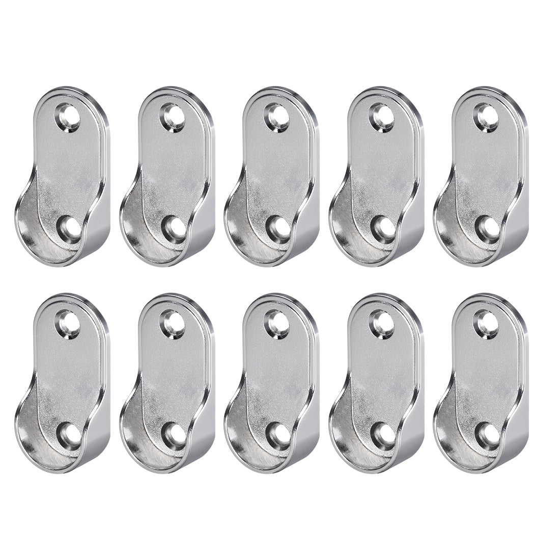 uxcell Uxcell Zinc Alloy Oval Closet Rod End Supports, Fit Rod Dia 25mm 10 PCS - Wardrobe Rod Flange Bracket Support