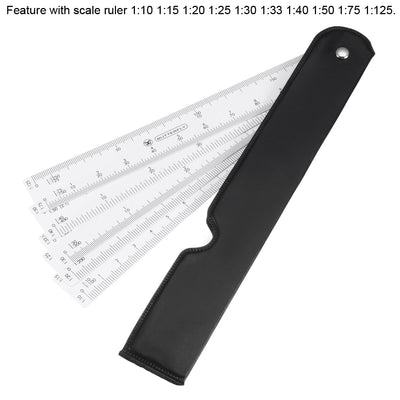 Harfington Uxcell Scale Ruler Engineer Scale Architect Rulers 1/10 1/15 1/20 1/25 1/30 1/33 1/40 1/50 1/75 1/125 Plastic
