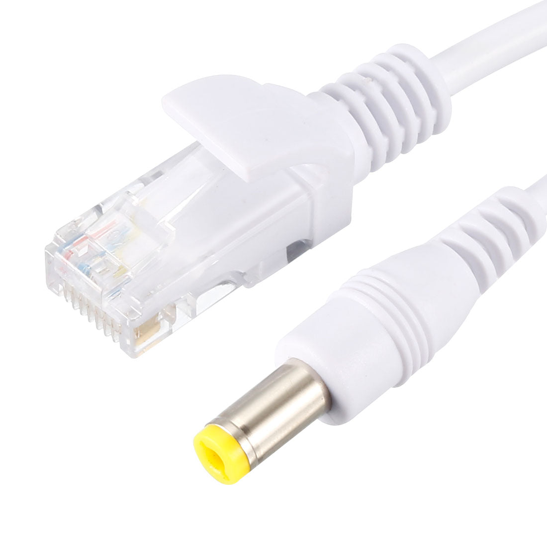 uxcell Uxcell 1pair POE Splitter Injector Kit Waterproof Power Over Ethernet Cable Kit White with 5.5x2.1mm DC Connector