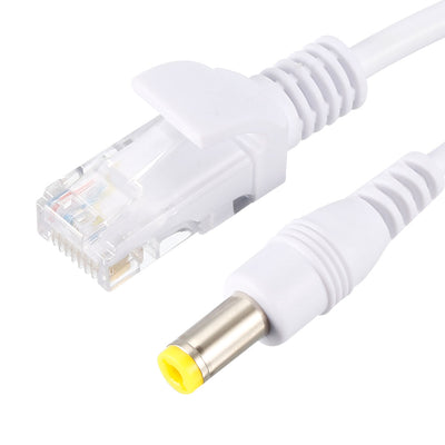 Harfington Uxcell 1pair POE Splitter Injector Kit Waterproof Power Over Ethernet Cable Kit White with 5.5x2.1mm DC Connector
