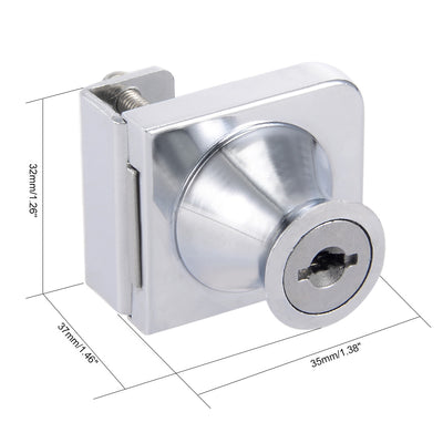 Harfington Uxcell Glass Cabinet Door Lock, for Hinged Glass Display Cabinets Keyed Alike 2Pcs