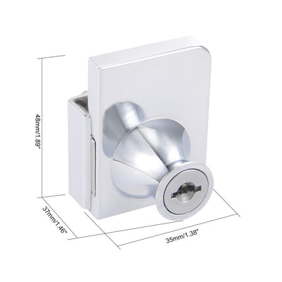 Harfington Uxcell Glass Cabinet Door Lock, for Hinged Glass Display Case Keyed Alike 2Pcs