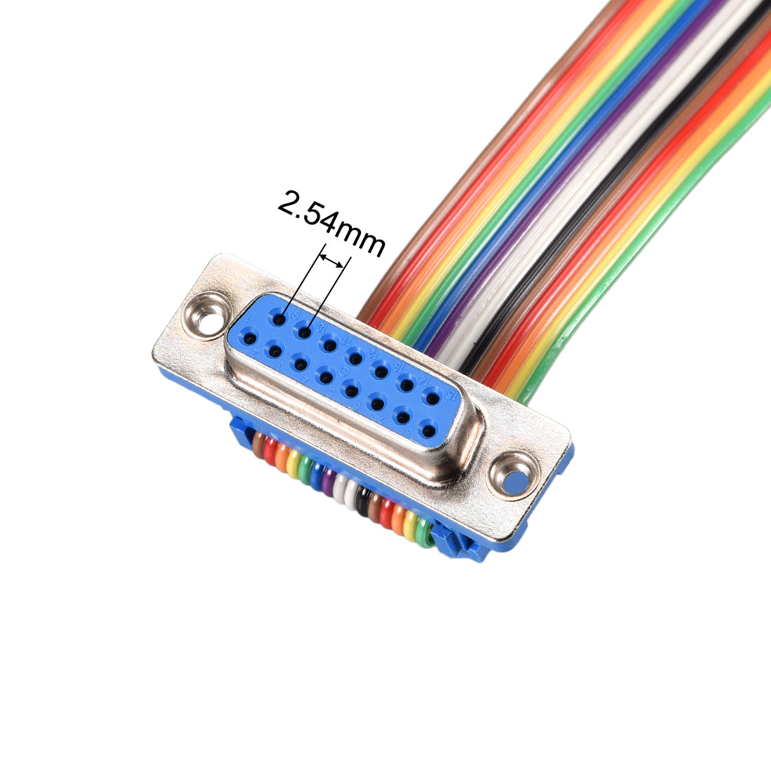 uxcell Uxcell IDC Rainbow Wire Flat Ribbon Cable DB15 F/F Connector 2.54mm Pitch 11.8inch Long