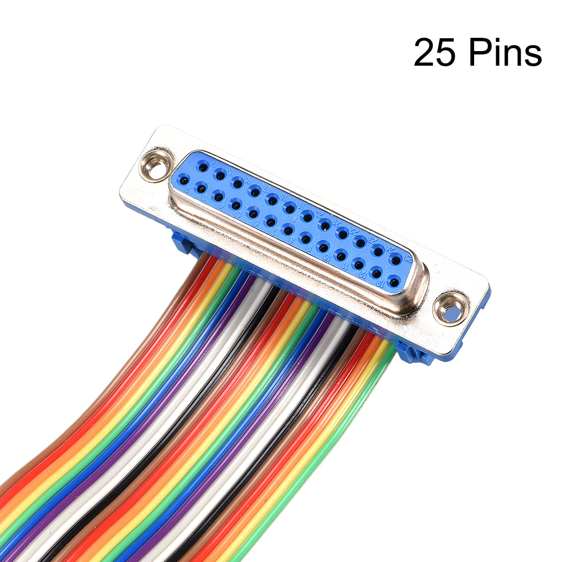uxcell Uxcell IDC Rainbow Wire Flat Ribbon Cable DB25 F/F Connector 2.54mm Pitch 11.8inch Long