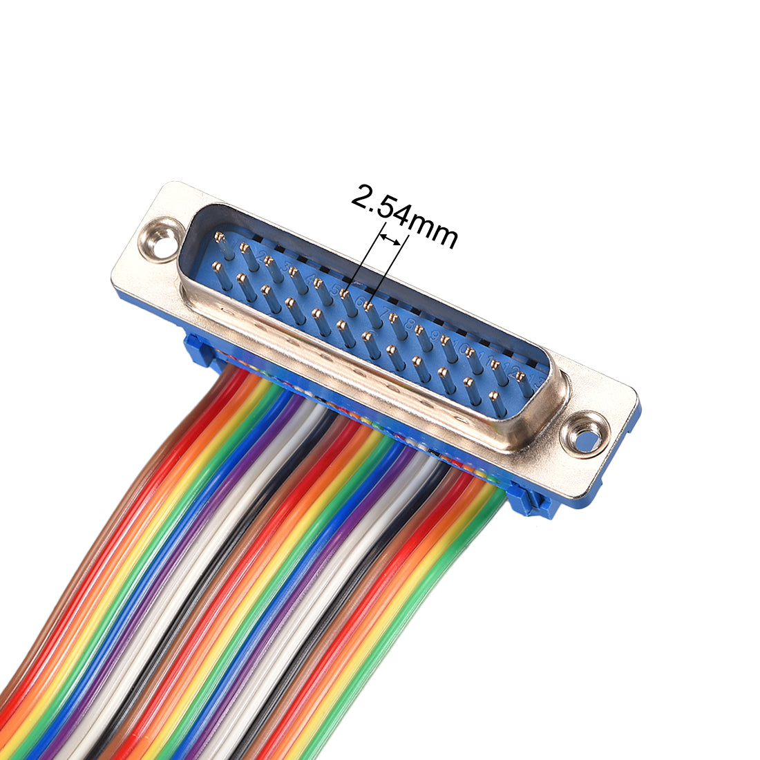 uxcell Uxcell IDC Rainbow Wire Flat Ribbon Cable DB25 Male to DB25 Female Connector 2.54mm Pitch 11.8inch Length
