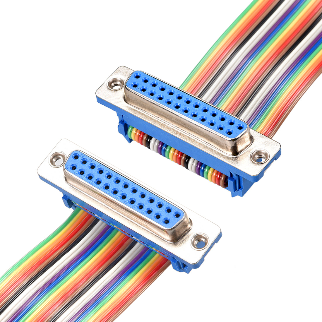 uxcell Uxcell IDC Rainbow Wire Flat Ribbon Cable DB25 F/F Connector 2.54mm Pitch 19.7inch Long