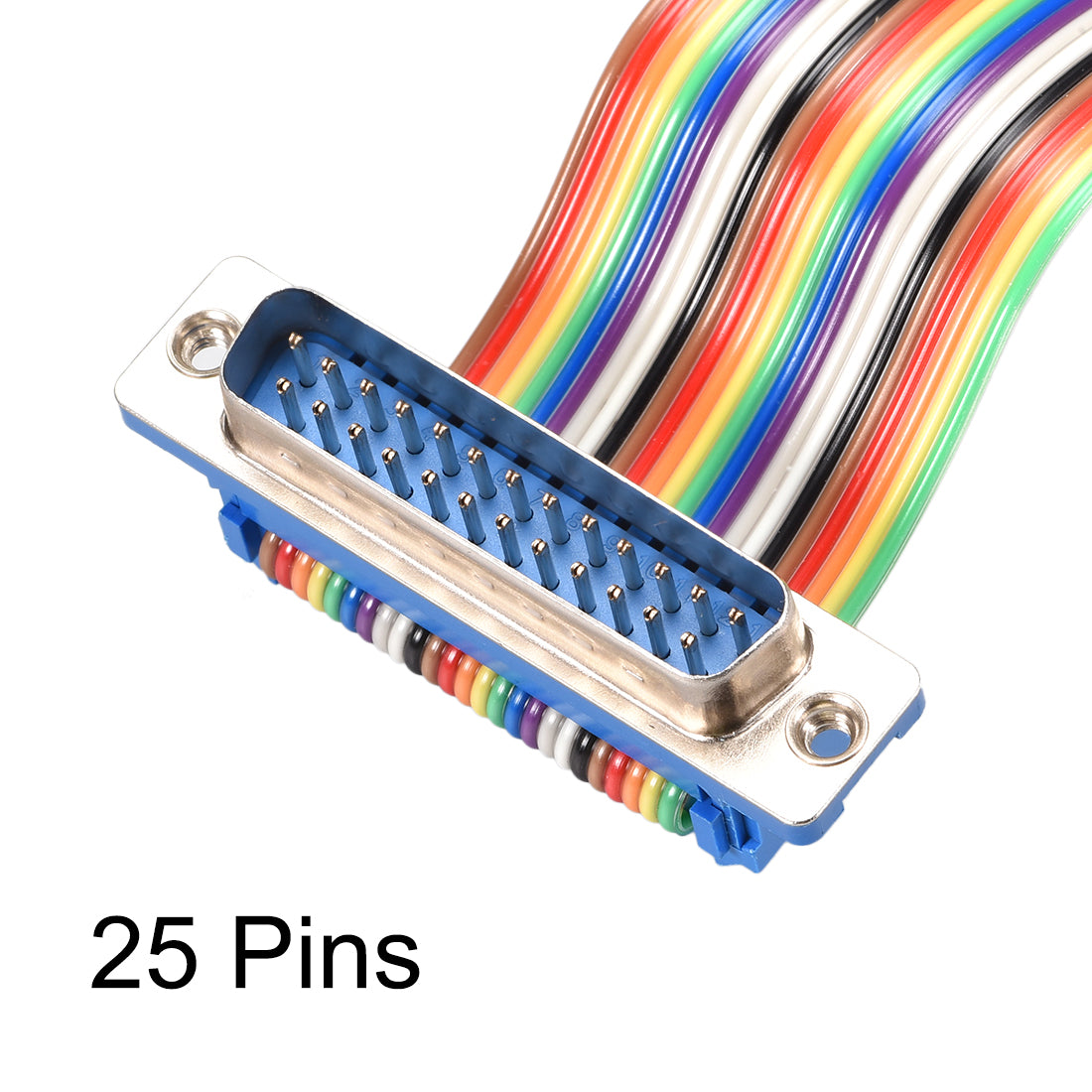 uxcell Uxcell IDC Rainbow Wire Flat Ribbon Cable DB25 Male to DB25 Male Connector 2.54mm Pitch 19.7inch Length