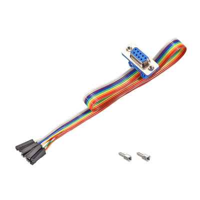 Harfington Uxcell Flat Ribbon Cable DB9 Female to 9P Connector 2.54mm Pitch 11.8inch Length