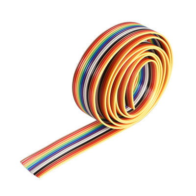Harfington Uxcell IDC Rainbow Wire Flat Ribbon Cable 14P 1.27mm Pitch 1meter/3.3ft Length