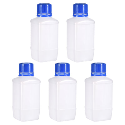 uxcell Uxcell Plastic Lab Chemical Reagent Bottle, 250ml/8.45 oz Wide Mouth Sample Sealing Liquid/Solid Storage Bottles, Blue 5pcs