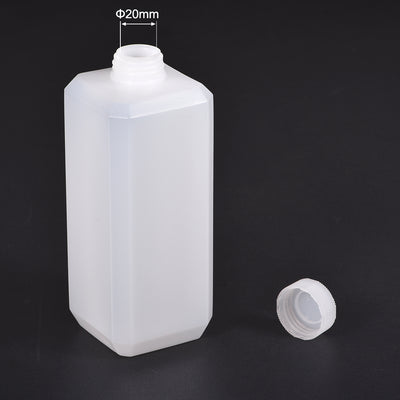 Harfington Uxcell Plastic Lab Chemical Reagent Bottle, 500ml/16.9 oz Wide Mouth Sample Sealing Liquid/Solid Storage Bottles, White 2pcs
