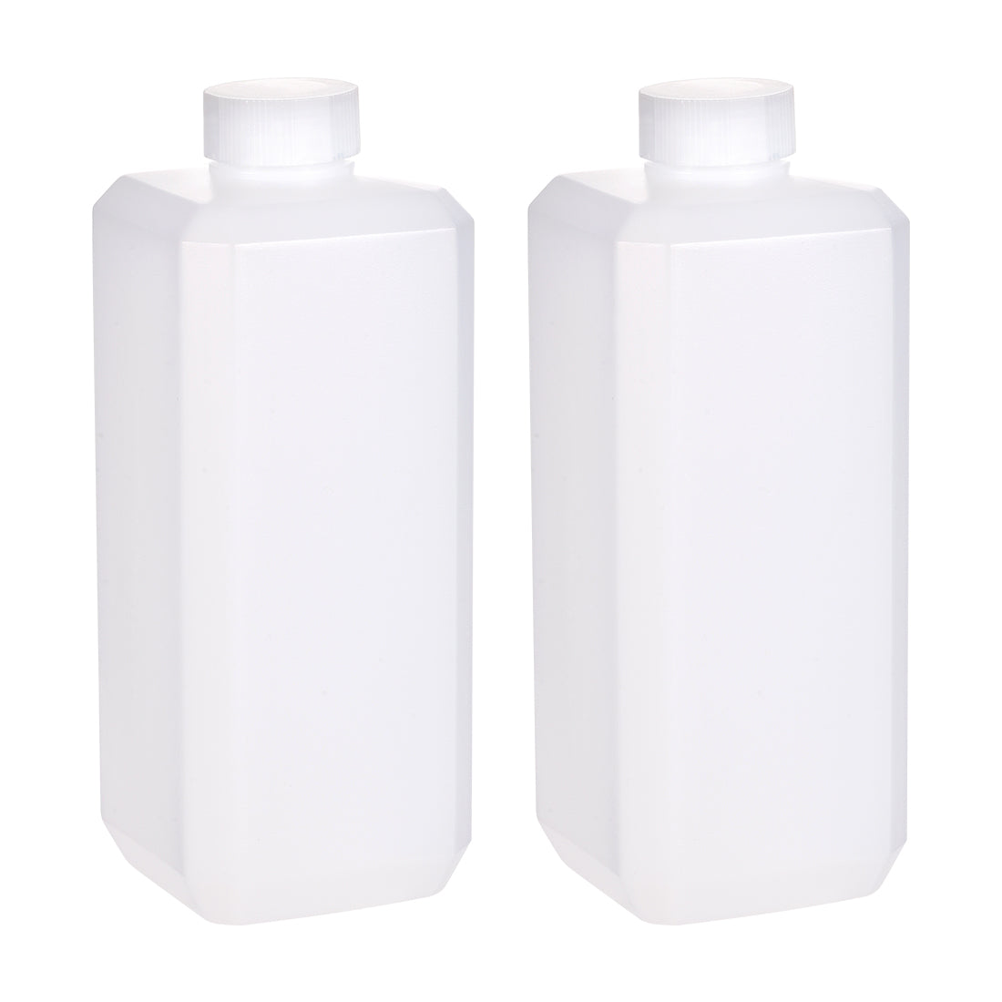 uxcell Uxcell Plastic Lab Chemical Reagent Bottle, 500ml/16.9 oz Wide Mouth Sample Sealing Liquid/Solid Storage Bottles, White 2pcs