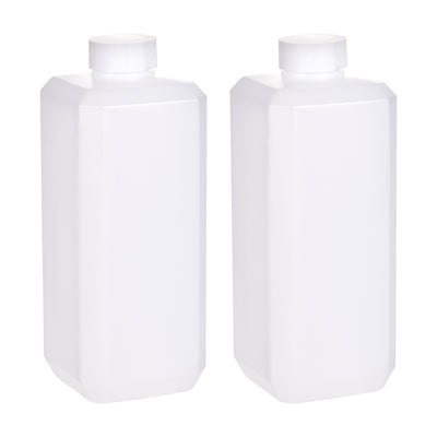 Harfington Uxcell Plastic Lab Chemical Reagent Bottle, 500ml/16.9 oz Wide Mouth Sample Sealing Liquid/Solid Storage Bottles, White 2pcs