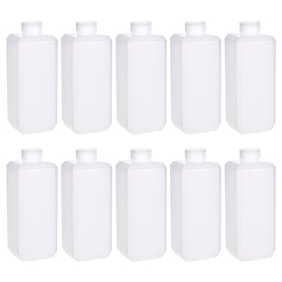 Harfington Uxcell Plastic Lab Chemical Reagent Bottle, 500ml/16.9 oz Wide Mouth Sample Sealing Liquid/Solid Storage Bottles, White 10pcs